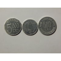 Румыния 500,1000,5000 лей 1999-2002г
