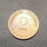 2 пфеннига 1996 J Германия.Единственное предложение монеты данного года и буквы на сайте.