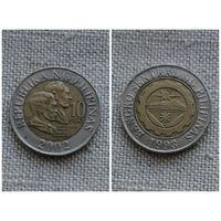 Филиппины 10 писо песо 2002 /биметалл/   Филиппинские острова