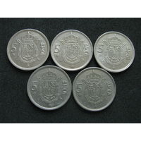 Испания 5 песет Цена за одну монету Список монет в наличии внизу (10)