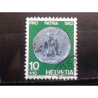Швейцария, 1962, монета полталера серебро
