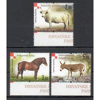 Домашние животные Хорватия 2007 год серия из 3-х марок