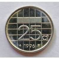 Нидерланды. 25 центов 1996 года.