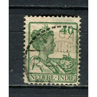 Нидерландская Индия - 1922/1925 - Королева Вильгельмина 40С - (есть тонкое место) - [Mi.146] - 1 марка. Гашеная.  (Лот 79ED)-T2P8