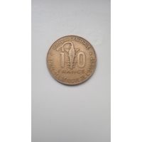 Западная Африка 10 франков 1980 года