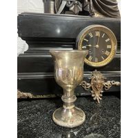 Антикварная серебряная ваза из ртутного стекла с золотой внутренней поверхностью 19 век