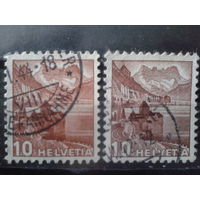 Швейцария 1939 Стандарт, ландшафт 10с  оттенки цвета