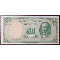 5 чентезимо 1960-61 - надпечатка на 50 песо - Чили - UNC