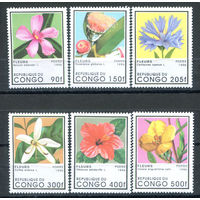 Конго (Брааззвиль) - 1996г. - Цветы - полная серия, MNH [Mi 1468-1473] - 6 марок