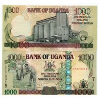 Уганда 1000 шиллингов образца 2009 года UNC p43d