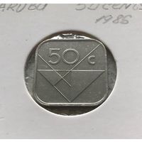 Аруба 50 центов 1986 - первый год чекана!