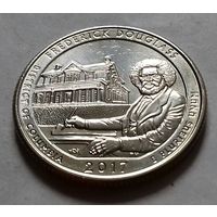 25 центов, квотер США, нац. историческое место Фредерика Дугласа (округ Колумбия), P D