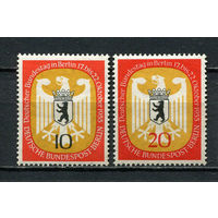 Западный Берлин - 1955 - Герб Берлина - (пятно на клее) - [Mi. 129-130] - полная серия - 2 марки. MNH.  (LOT Do50)