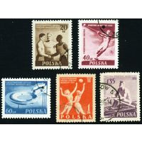 Международный молодежный спортивный фестиваль Польша 1955 год серия из 5 марок