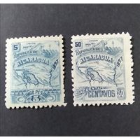 НИКАРАГУА\2н\1897 Стандарт Карта Mi 91х 94у  22mi   MNH