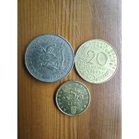 Уганда 200 шилингов 1998, Хорватия 5 липа 2013, Франция 20 центов 1983 -68