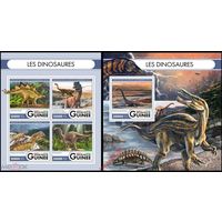 Гвинея 2016г    динозавры палеонтология доисторическая фауна  серия блоков MNH