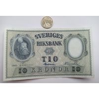Werty71 Швеция 10 крон 1962 банкнота