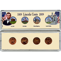 США 2009 фирмен набор ЦВЕТНЫХ центов Lincoln в пластике