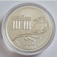 Австралия 2020 серебро (1 oz) "Кукабарра - Бранденбургские ворота"