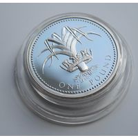 Великобритания 1 фунт 1990 пруф, символ Уэльса, серебро   .37-87