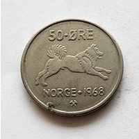 Норвегия 50 эре, 1968