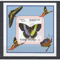 Фауна. Бабочки. Гвинея Бисау. 2006. 1 блок.