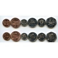 Гернси НАБОР 6 монет 2010-2012 UNC