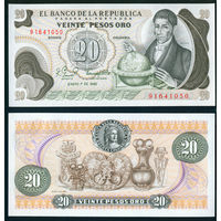 Колумбия 20 песо оро 1982 UNC