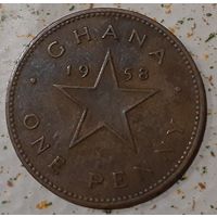 Гана 1 пенни, 1958 (1-5-75)