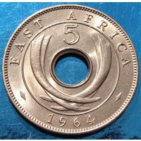 Британская Восточная Африка. 5 центов 1964 года KM#39  Тираж: 7.600.000 шт