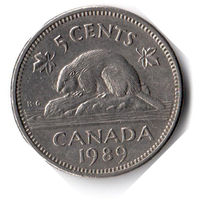 Канада. 5 центов. 1989 г.