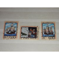 Куба 1982 Флот. Корабли. 490-летие открытия Америки Колумбом. 3 марки