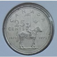 Канада 25 центов 1973 г. 100 лет конной полиции Канады. В холдере