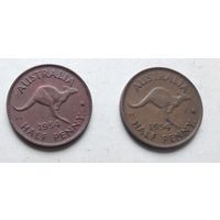 Австралия 1/2 пенни, 1954 5-13-26.27