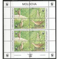 Молдова. Птицы. Коростель. 2001г. Мi#379-82. Klb.