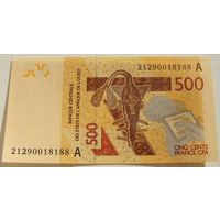 Кот- дИвуар (A) 500 франков 2012 года   Номер по каталогу: P119Aj