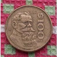 Мексика 100 песо 1987 года, UNC. Орел. Новогодняя ликвидация!