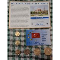 Турция набор монет 2011-2013    unc 6 штук