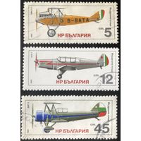 Болгария. 1981 год. История авиации. 3 марки Mi:BG 3005, 3006, 3009. Гашеные.