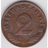 2 пфеннига 1937 D