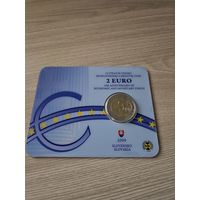 Словакия 2009 г. BU 2 евро 10лет Экономическому валютному союзу