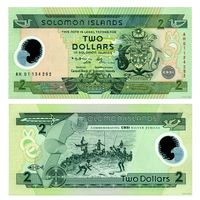 Соломоновы острова 2 доллара 2001 год  UNC  (полимер) редкая Юбилейная