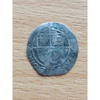 1/2 гроута (2 пенса) 1591 год, королева Елизавета I Тюдор, Англия.