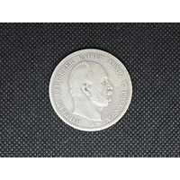 Монета 5 марок 1876 года В. Пруссия. Германия.