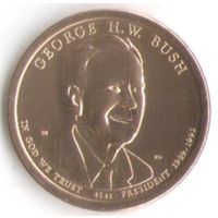 1 доллар США 2020 год 41-й Президент Джордж Герберт Уокер Буш старший  _состояние аUNC