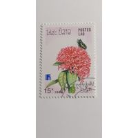 Лаос 1988. Международная выставка марок "Finlandia '88" - Хельсинки, Финляндия - Бабочки и цветы.