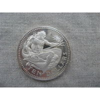 Барбадос 10 долларов 1973 год Нептун Елизавета II