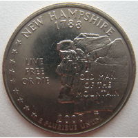 США 25 центов (квотер) 2000 г. (P) Нью Хэмпшир. UNC
