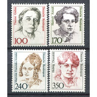 Германия (ФРГ) - 1988г. - Известные женщины в немецкой истории - полная серия, MNH, одна марка с полосами на клее [Mi 1390-1393] - 4 марки